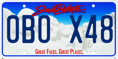 SD license plate 0BOX48