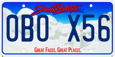 SD license plate 0BOX56