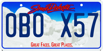 SD license plate 0BOX57