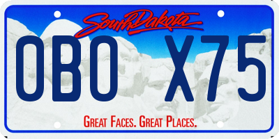 SD license plate 0BOX75