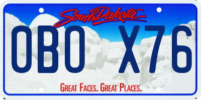 SD license plate 0BOX76