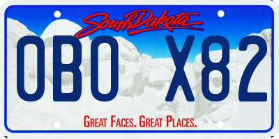 SD license plate 0BOX82