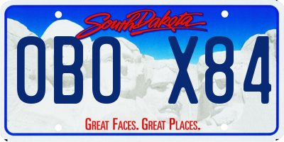 SD license plate 0BOX84