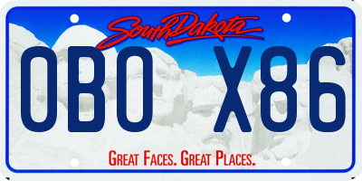 SD license plate 0BOX86