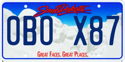 SD license plate 0BOX87