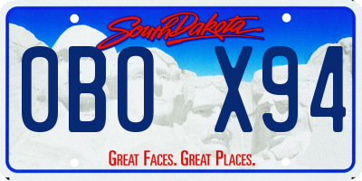 SD license plate 0BOX94
