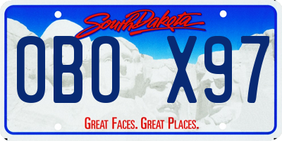 SD license plate 0BOX97