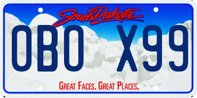 SD license plate 0BOX99