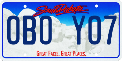 SD license plate 0BOY07