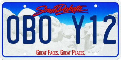 SD license plate 0BOY12