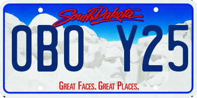 SD license plate 0BOY25