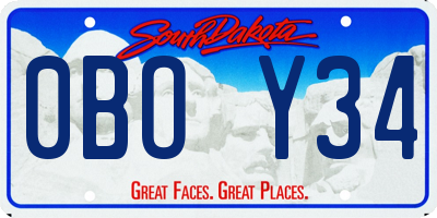 SD license plate 0BOY34