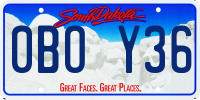 SD license plate 0BOY36
