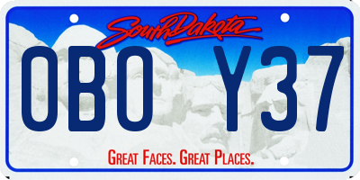 SD license plate 0BOY37
