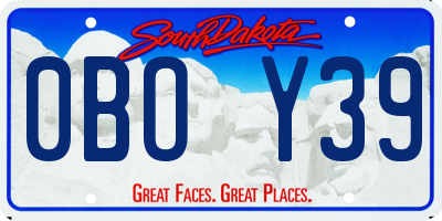 SD license plate 0BOY39