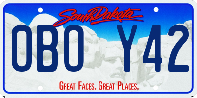 SD license plate 0BOY42