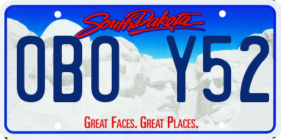SD license plate 0BOY52