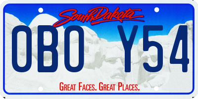 SD license plate 0BOY54