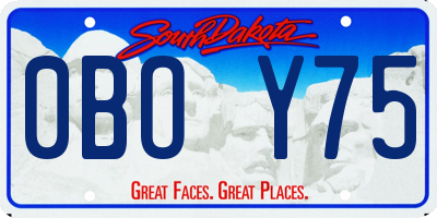 SD license plate 0BOY75