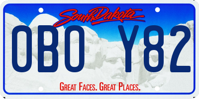 SD license plate 0BOY82