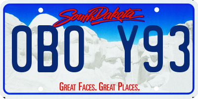 SD license plate 0BOY93