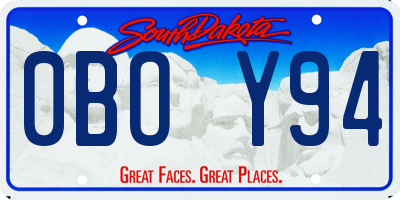 SD license plate 0BOY94