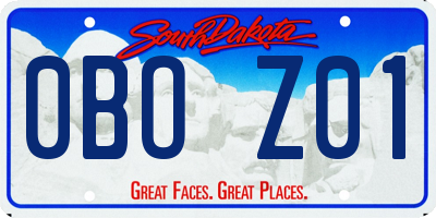 SD license plate 0BOZ01