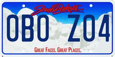 SD license plate 0BOZ04