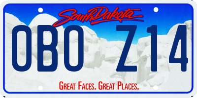 SD license plate 0BOZ14