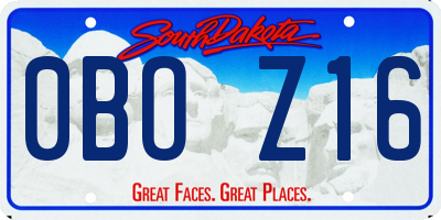 SD license plate 0BOZ16