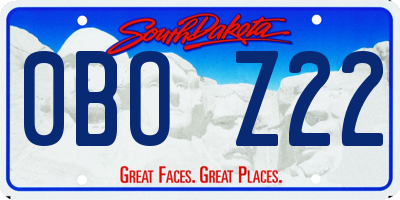 SD license plate 0BOZ22