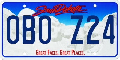 SD license plate 0BOZ24