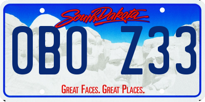 SD license plate 0BOZ33