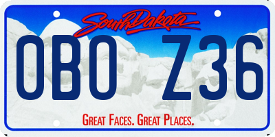 SD license plate 0BOZ36