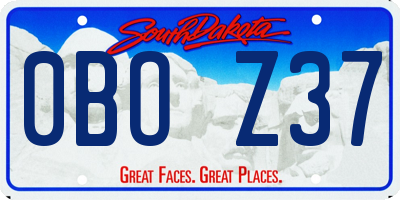 SD license plate 0BOZ37