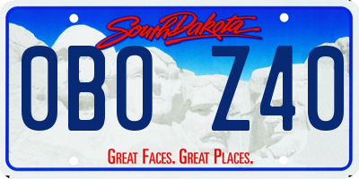 SD license plate 0BOZ40
