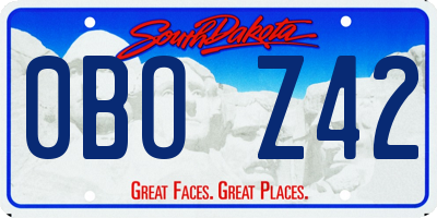 SD license plate 0BOZ42