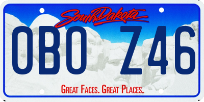 SD license plate 0BOZ46