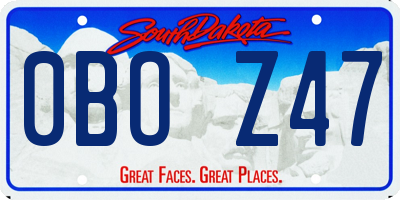 SD license plate 0BOZ47
