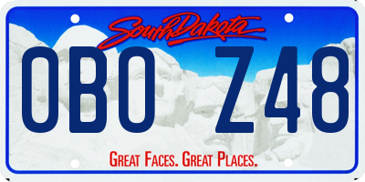 SD license plate 0BOZ48