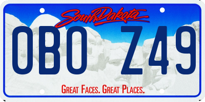 SD license plate 0BOZ49