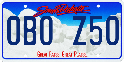 SD license plate 0BOZ50