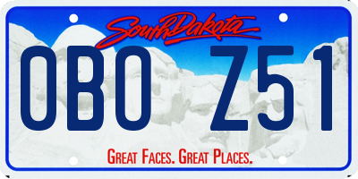 SD license plate 0BOZ51