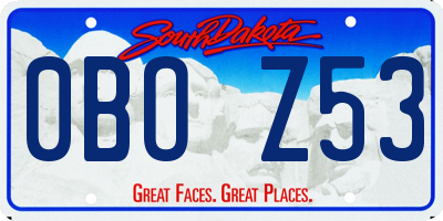 SD license plate 0BOZ53
