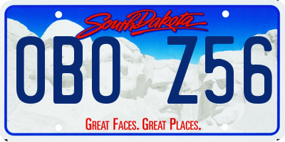 SD license plate 0BOZ56