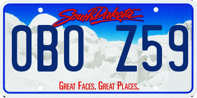 SD license plate 0BOZ59
