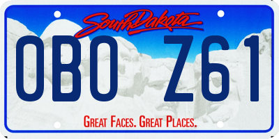 SD license plate 0BOZ61