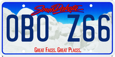SD license plate 0BOZ66