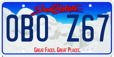 SD license plate 0BOZ67