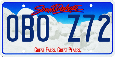 SD license plate 0BOZ72